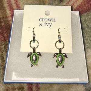 Crown and Ivy Drop Earrings